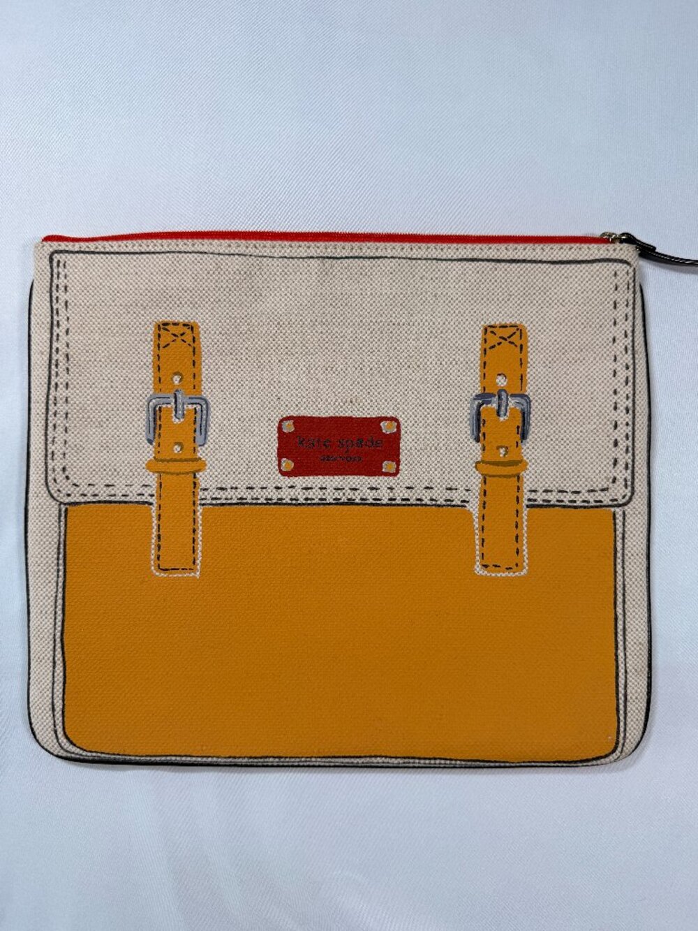 Kate Spade Trompe L’Oeil Canvas Zip Pouch Clutch